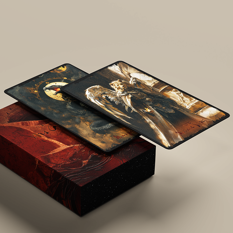 Three artistic coasters with different designs on a beige background